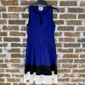 Kate Spade Dress Fit And‎ Flare Blue Color Block Sleeveless Women's Size 10 New